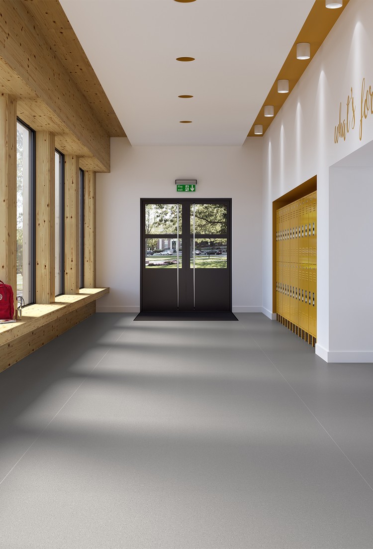 Polysafe QuickLay PUR safety vinyl flooring installation photograph 2