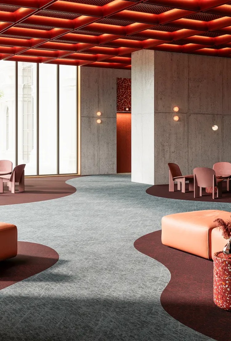 modulyss First Sway carpet tiles installed in a commercial interior