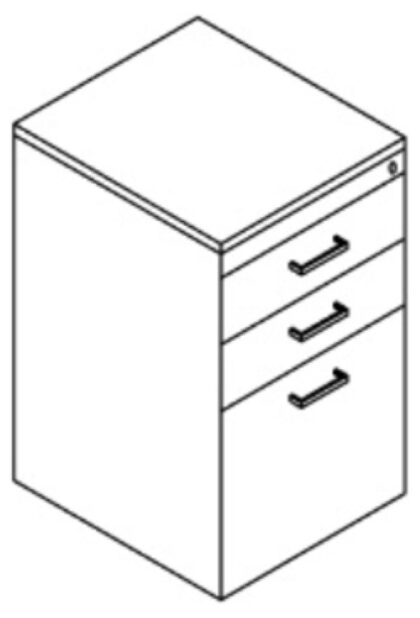 Wooden Pedestal Unit - 3 Drawer